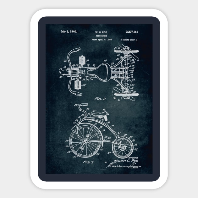 1938 - Velocipede patent Sticker by xaviervieira